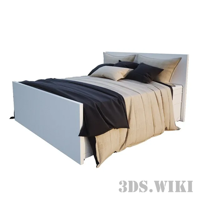 furniture – Bed linen for bed with footboard 3ds Max