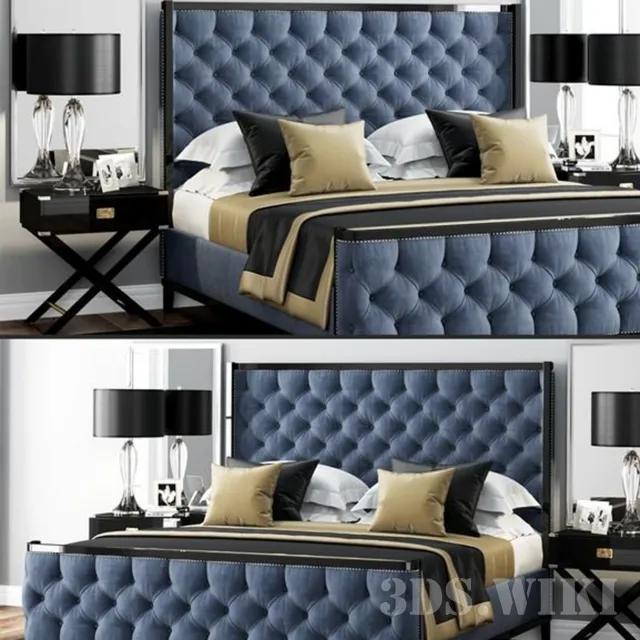 furniture – Bed LuXeo USA Kensington Queen Tufted 3ds Max