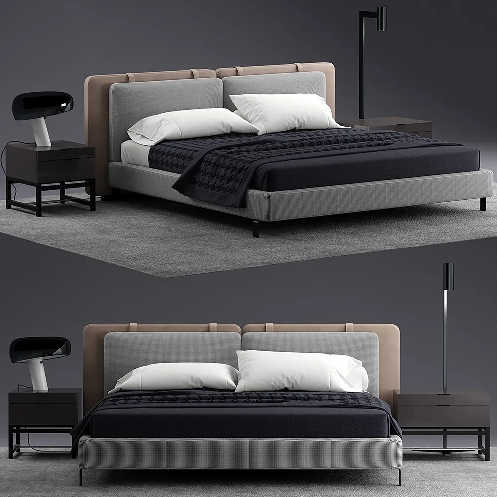 furniture – Bed Minotti Tatlin soft 3ds Max