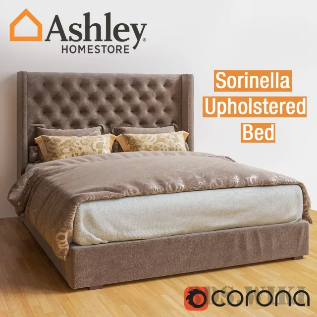 furniture – Bed Queen Ashley Sorinella 3ds Max