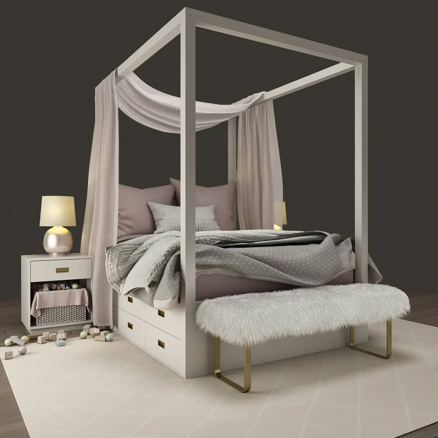 furniture – Bed Restoration Hardware Avalon 3ds Max