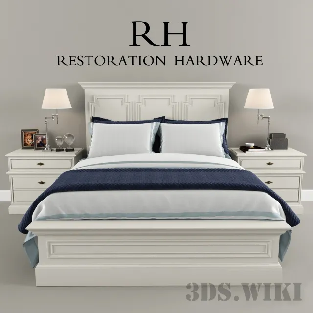furniture – Bed Restoration Hardware Panel Montpellier 3ds Max