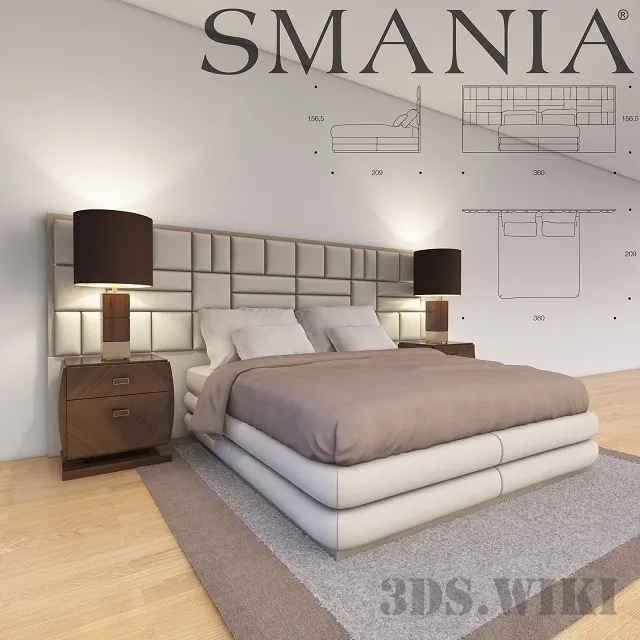 furniture – Bed Smania CAESAR TRAIN 360 3ds Max