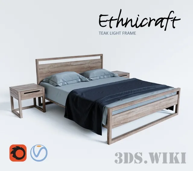 furniture – Bed Teak Light Frame Collection by Ethnicraft 3ds Max