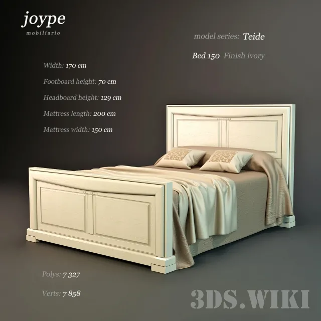 furniture – Bed Teide 150 3ds Max