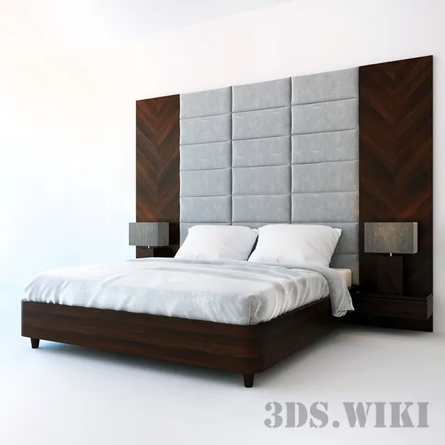 furniture – Bed “Tokyo” with square patterns 3ds Max