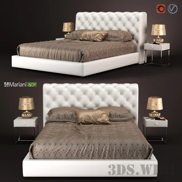 furniture – Bed TUDOR ivory i4 Mariani 3ds Max