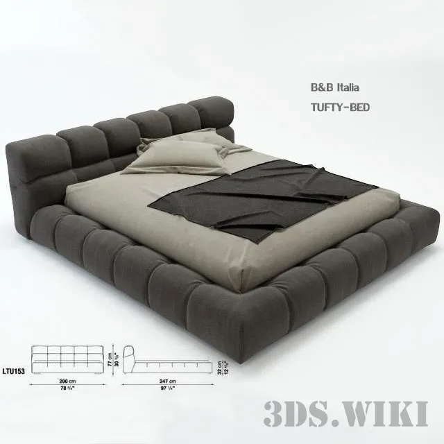 furniture – Bed TUFTY By B&B Italia 3ds Max