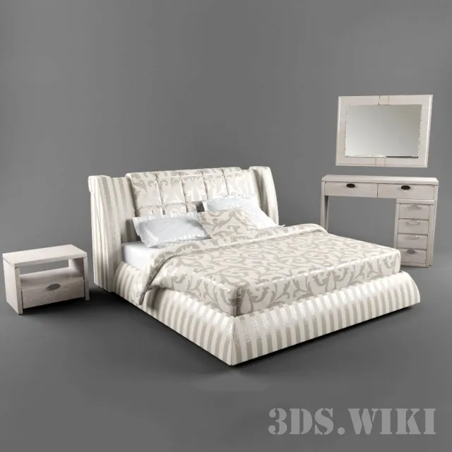 furniture – Bed TURRI Genesis Leather and Nura Bed 3ds Max