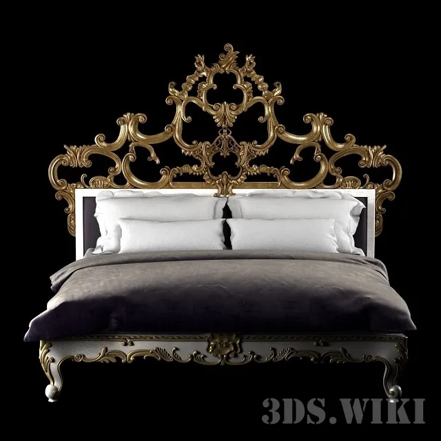 furniture – Bed Venetian King Gold Decorated 3ds Max