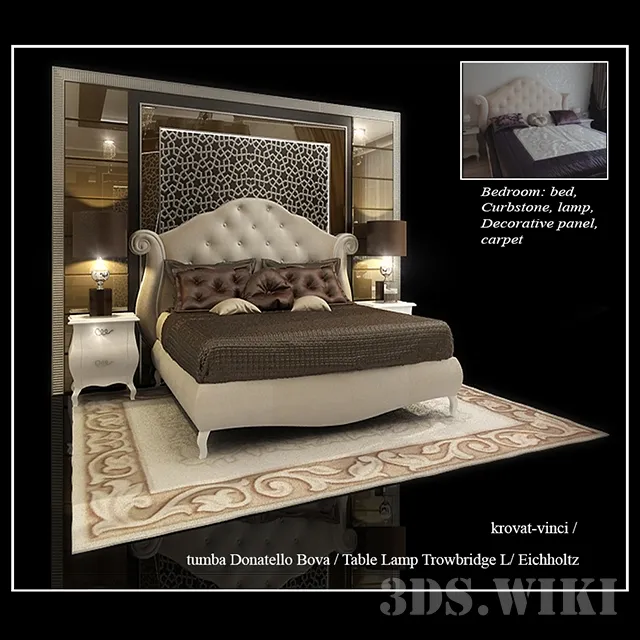 furniture – BED VINCI FACTORY BOVA 250.01 3ds Max