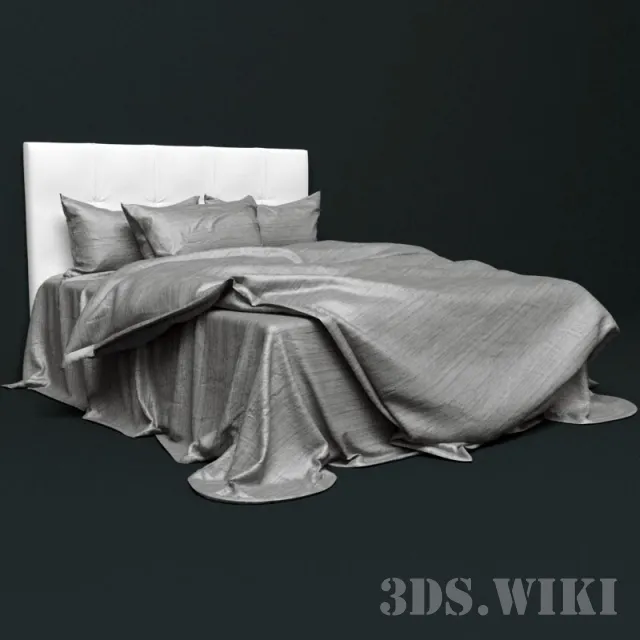 furniture – Bed + wild silk bedding 3ds Max