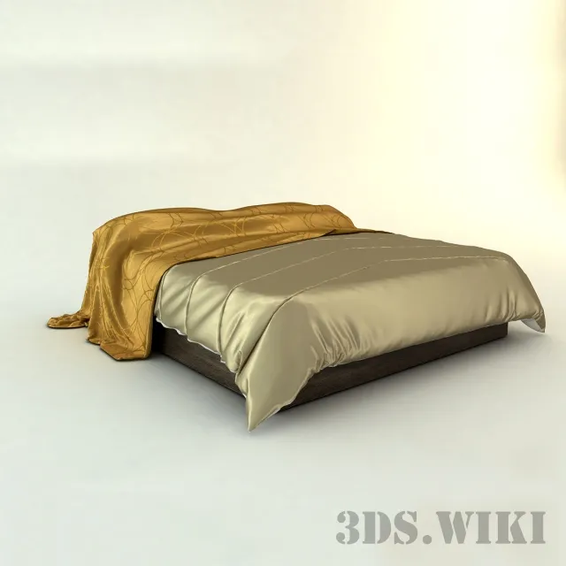 furniture – Bed with bedspread 3ds Max