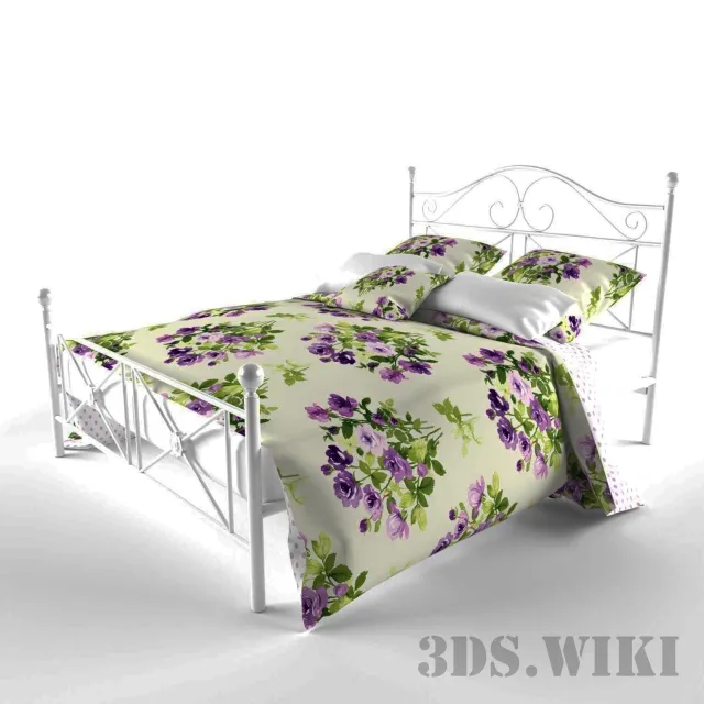 furniture – Bed with metal frame 3ds Max