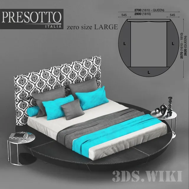 furniture – Bed ZERO SIZE By Presotto 3ds Max