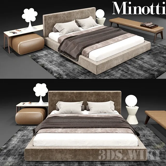 furniture – Bedroom Minotti Set 3ds Max