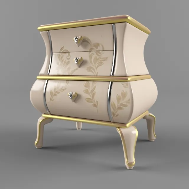 furniture – Bedside table 3 drawers 2635 3ds Max