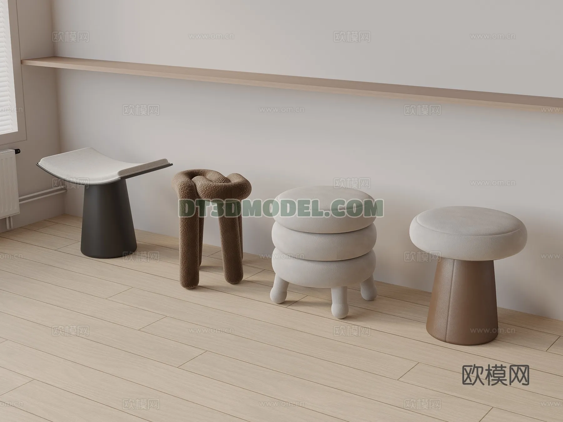 FURNITURE – BEDSIDE TABLE – 3D Model For Interior Design – 2094