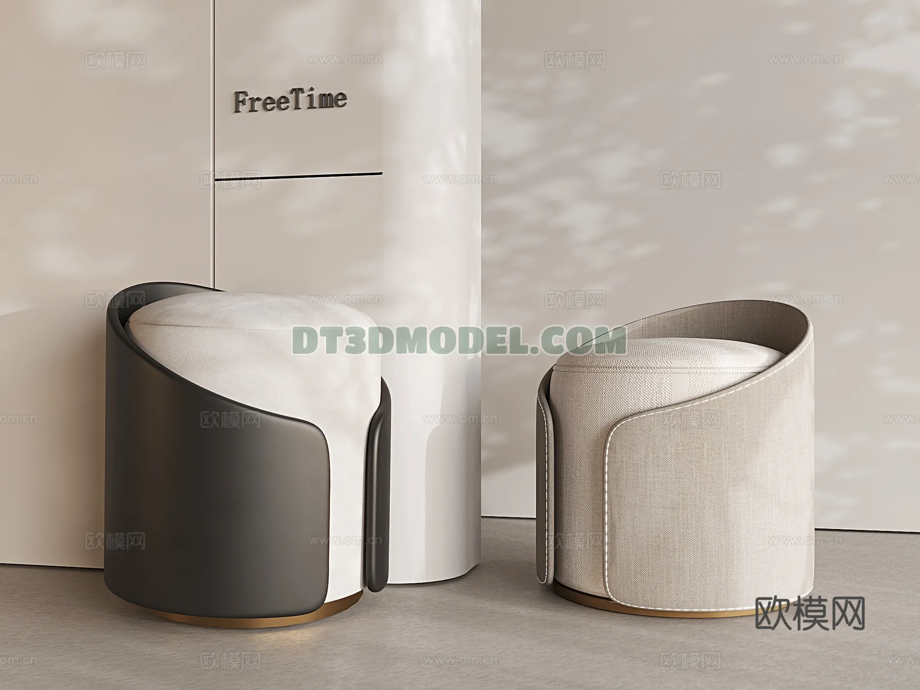 FURNITURE – BEDSIDE TABLE – 3D Model For Interior Design – 2099