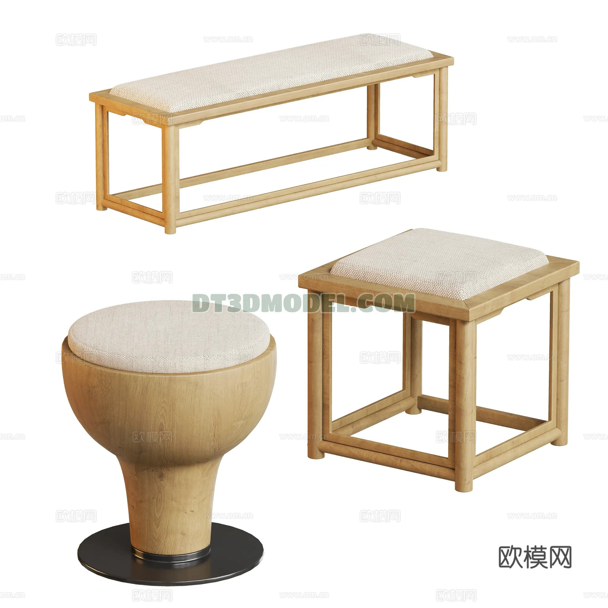 FURNITURE – BEDSIDE TABLE – 3D Model For Interior Design – 2119