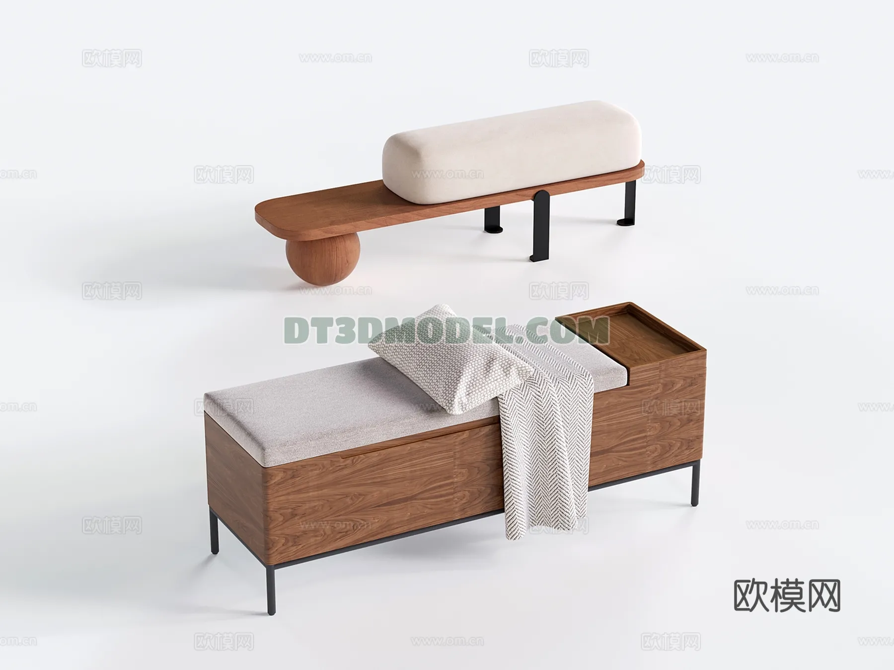 FURNITURE – BEDSIDE TABLE – 3D Model For Interior Design – 2127