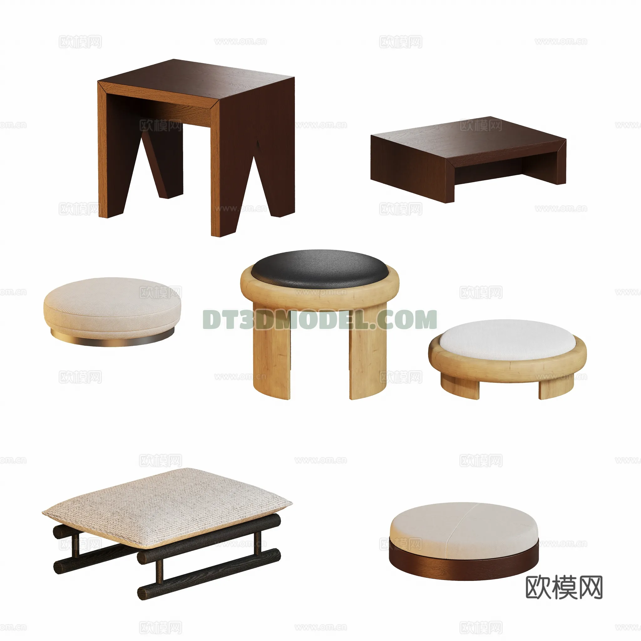 FURNITURE – BEDSIDE TABLE – 3D Model For Interior Design – 2135