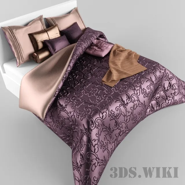 furniture – Bedspreads with pillows 3ds Max