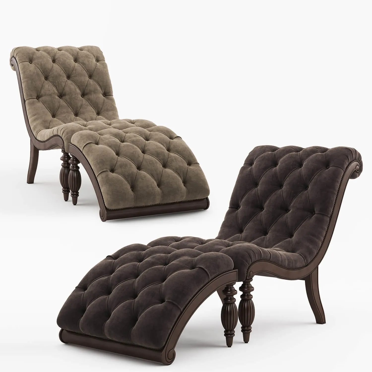 furniture – Bellagio Classic Tufted Chaise Lounge 3ds Max
