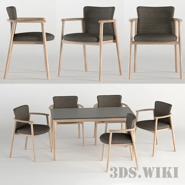 furniture – Bellevue Table & Lord Chair 3ds Max