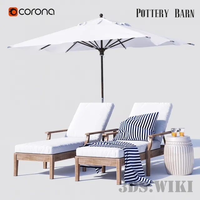 furniture – Belmont set by Pottery Barn 3ds Max
