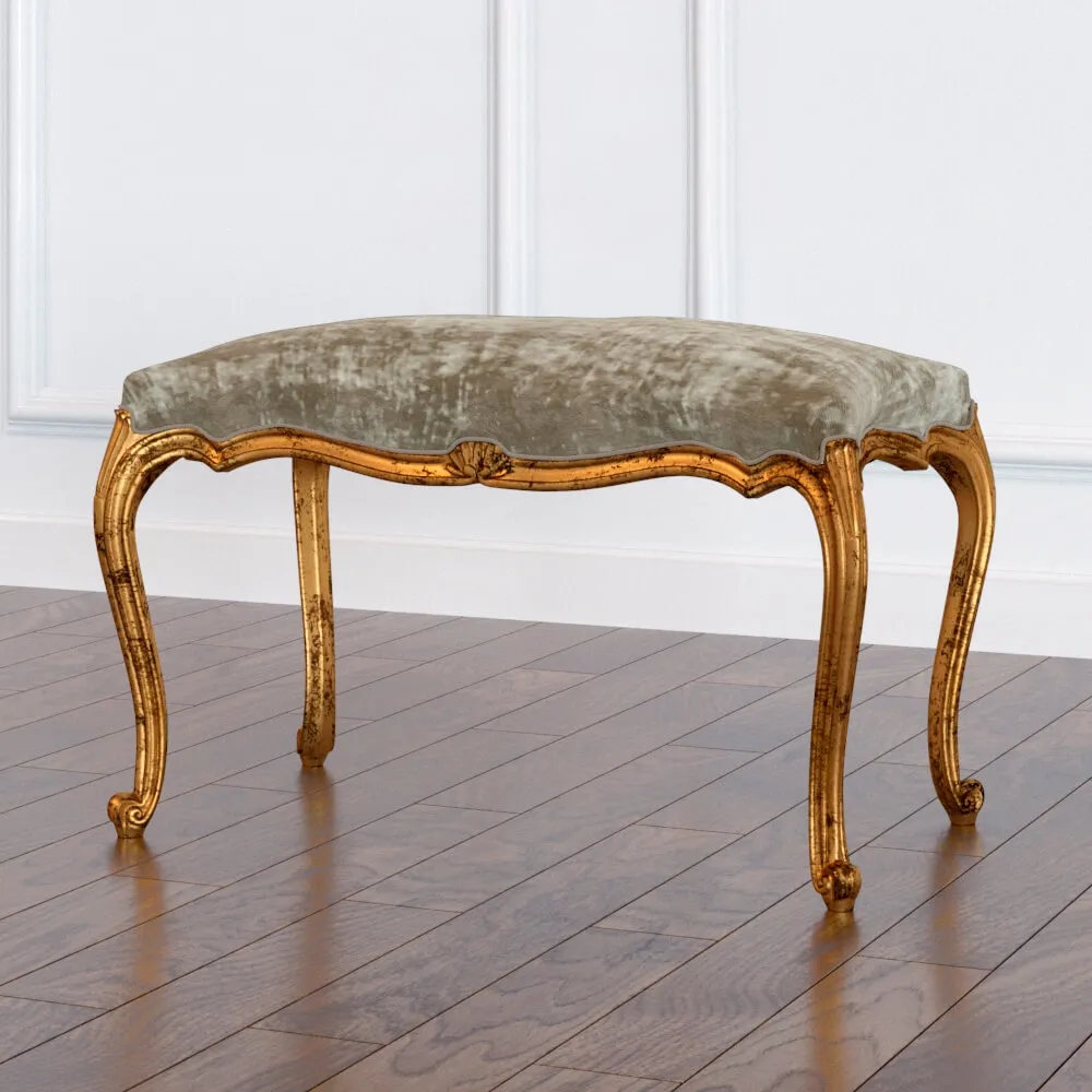 furniture – Bench 4 legs with shell 3ds Max