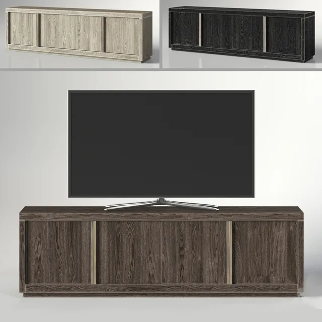 furniture – Bezier panel  4-door media  console 3ds Max