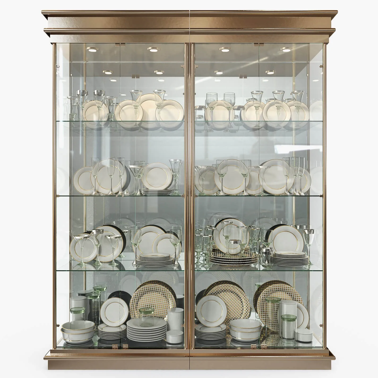 furniture – Birgit Israel – Pair of american brass display cabinets 3ds Max