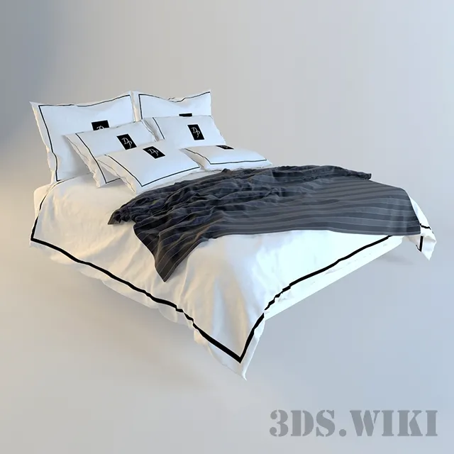 furniture – Black and white bedding 3ds Max