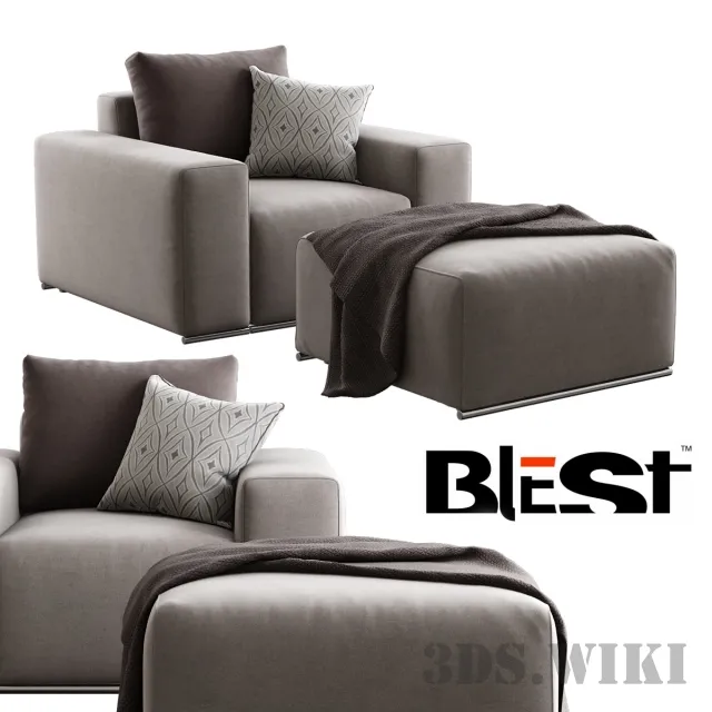 furniture – Blest / BL 101 (K1 & Pouf) 3ds Max