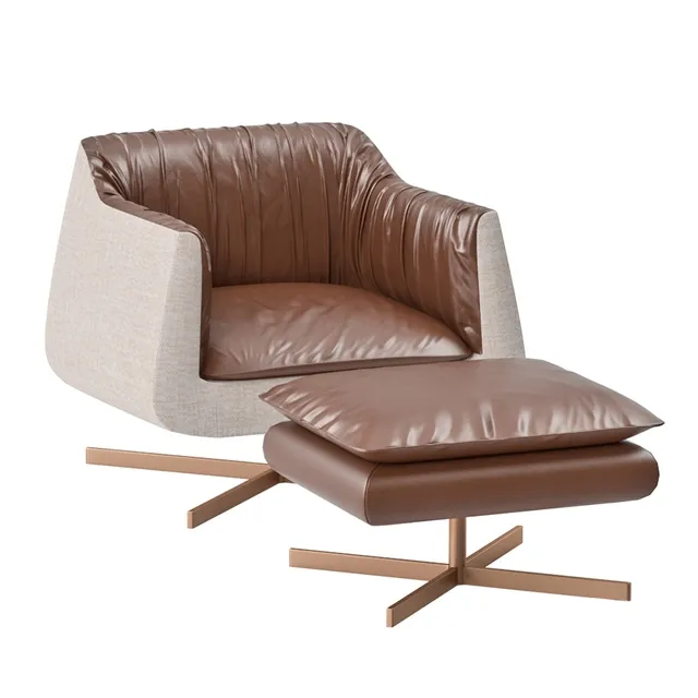 furniture – Bleu Nature Waki armchair + footstool 3ds Max