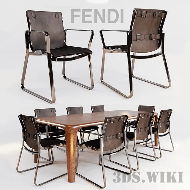 furniture – Blixen armchair and Serengeti table by Fendi Casa 3ds Max