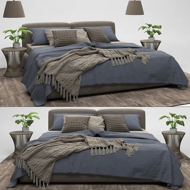 furniture – Bolton bed Poliform 1 3ds Max