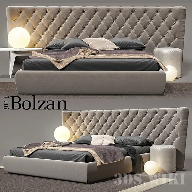 furniture – Bolzan Letti Selene large bed 3ds Max