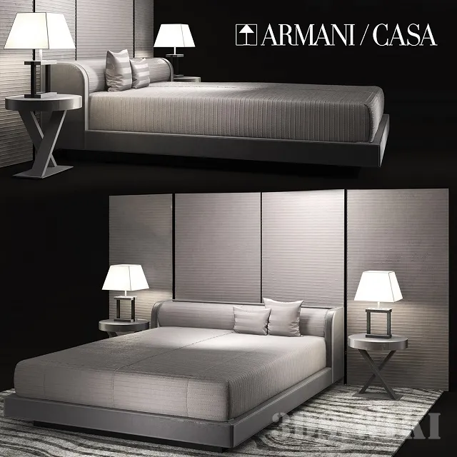 furniture – Botticelli Armani Casa bed 3ds Max