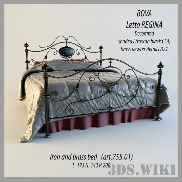 furniture – BOVA Letto REGINA bed 3ds Max