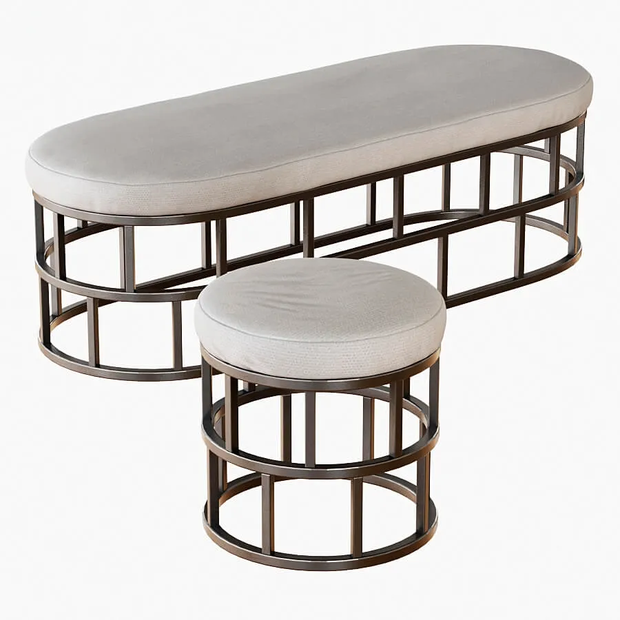 furniture – Bucket and pouf Riviera 3ds Max