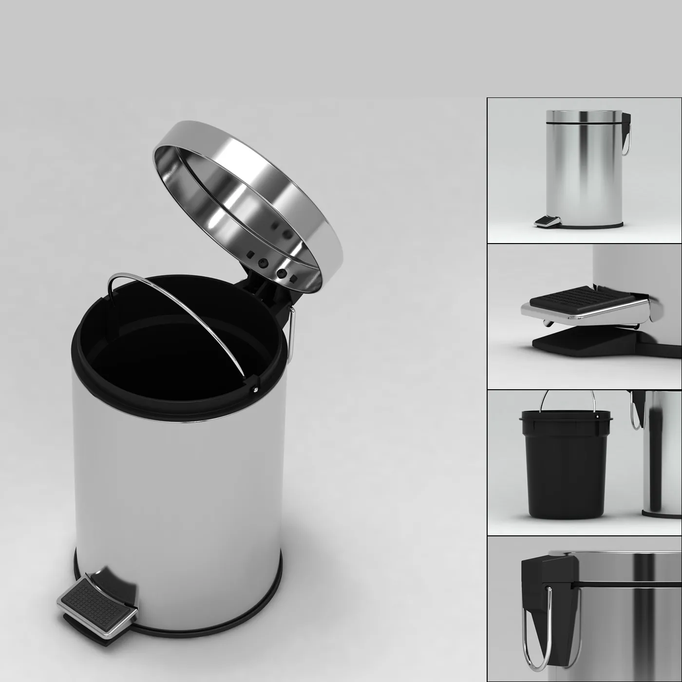 furniture – Bucket with pedal 01 3ds Max