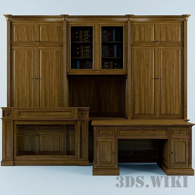 furniture – Cabinet Table and Fireplace Facing 3ds Max