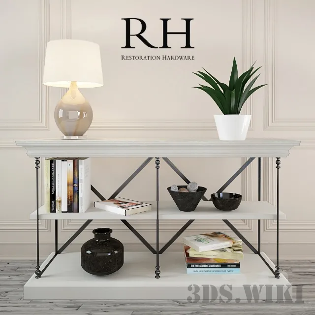 furniture – Cabinet with decorative set 3ds Max