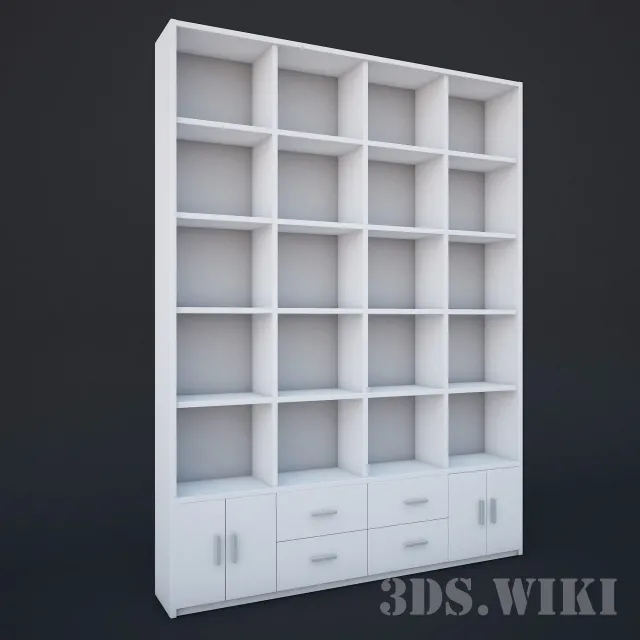 furniture – Cabinet with square shelves 3ds Max