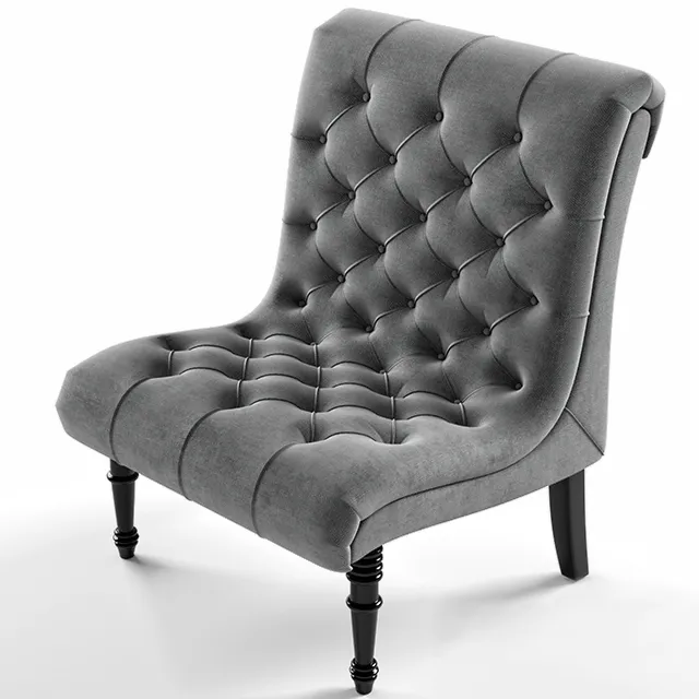 furniture – Caelie Gray Linen Modern Lounge Chair 3ds Max