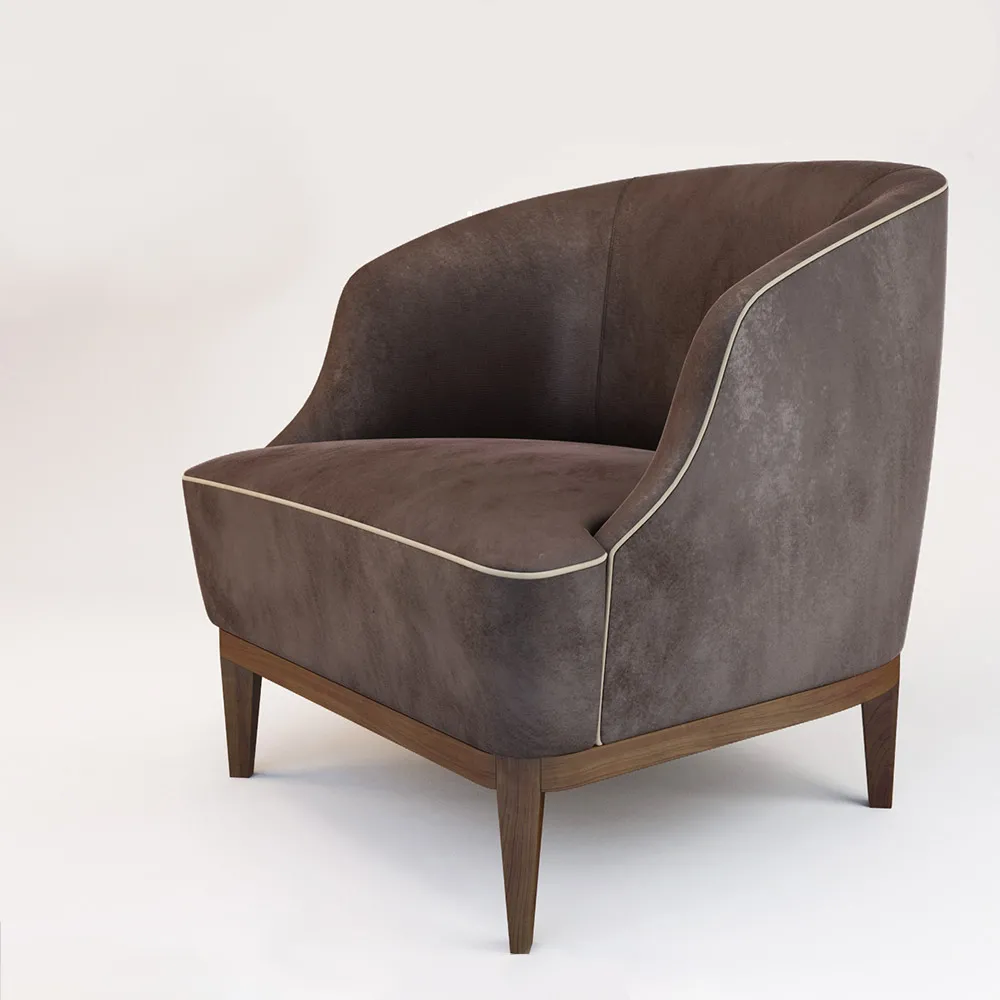 furniture – Camel Velvet armchair 48 3ds Max