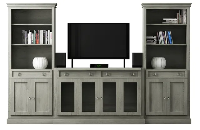 furniture – Cameo 4-Piece Grey Storage bookcase entertainment 3ds Max
