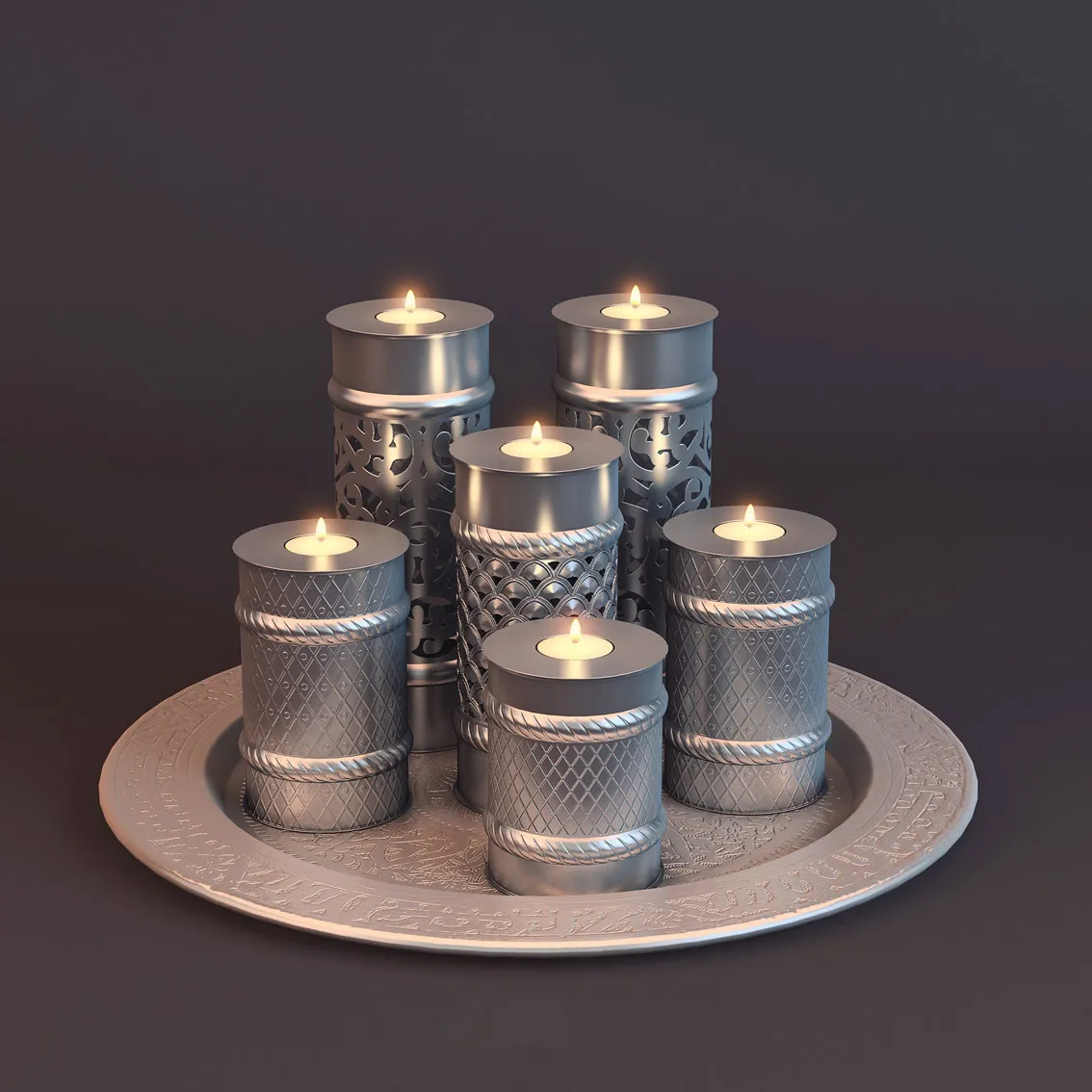 furniture – Candle set 03 3ds Max